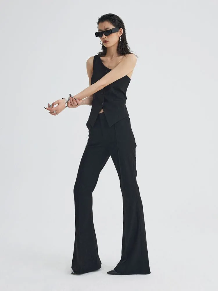 Mid Waist Slim Flared Western Trousers【s0000007343】