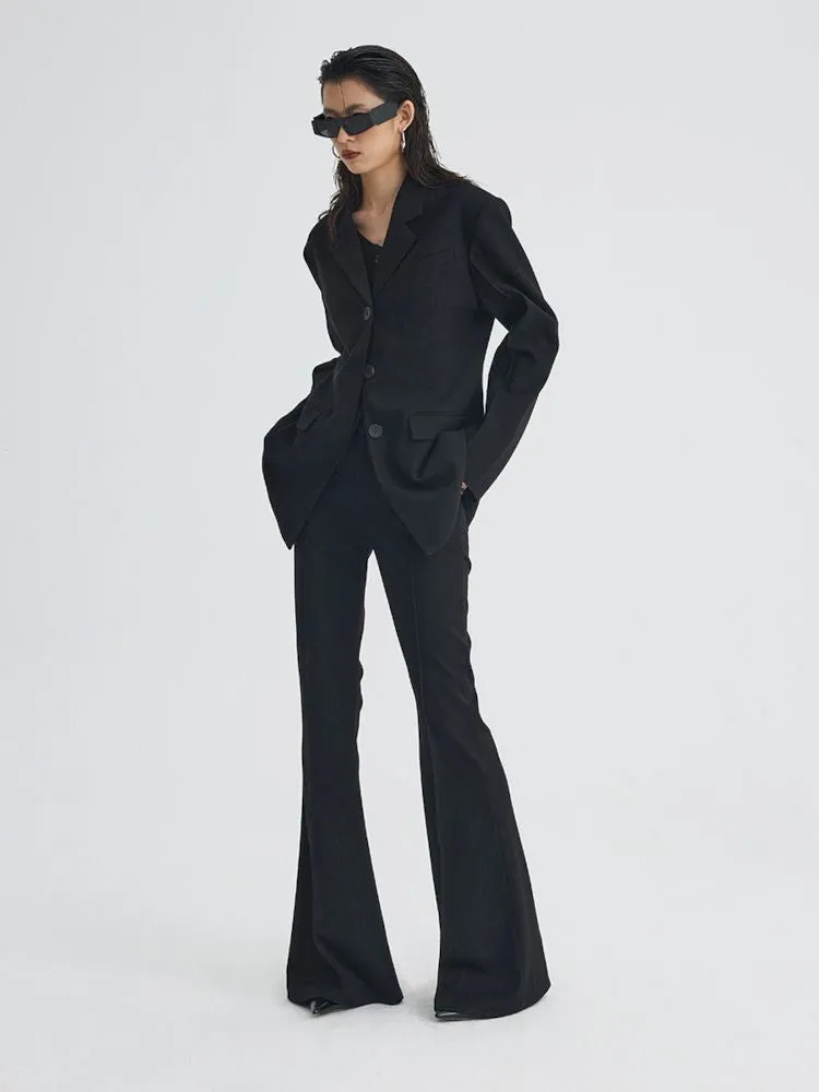 Mid Waist Slim Flared Western Trousers【s0000007343】