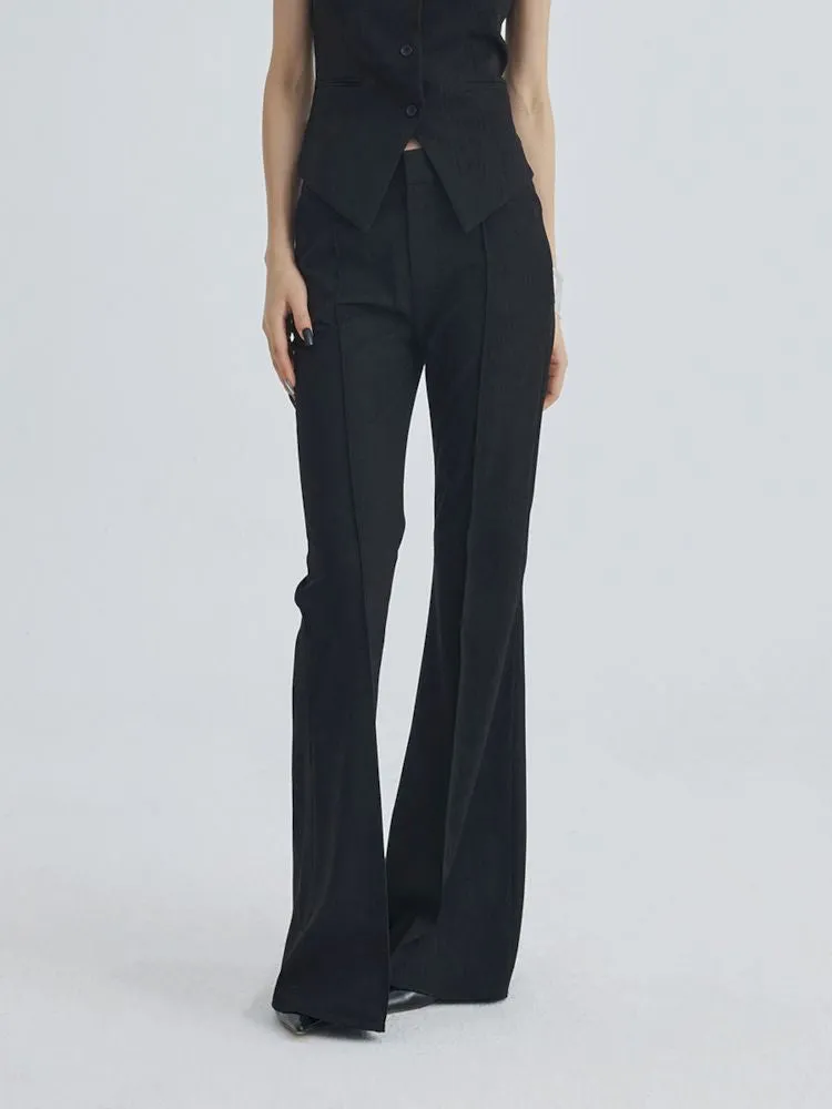 Mid Waist Slim Flared Western Trousers【s0000007343】