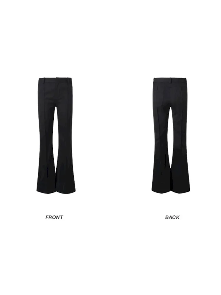 Mid Waist Slim Flared Western Trousers【s0000007343】