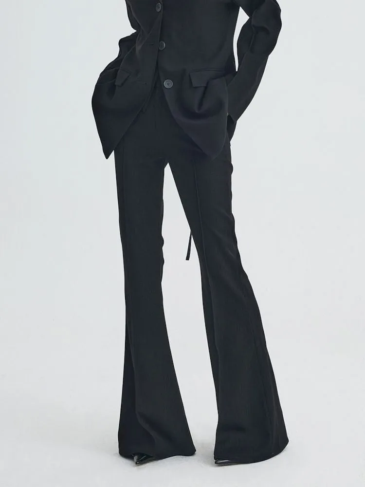 Mid Waist Slim Flared Western Trousers【s0000007343】