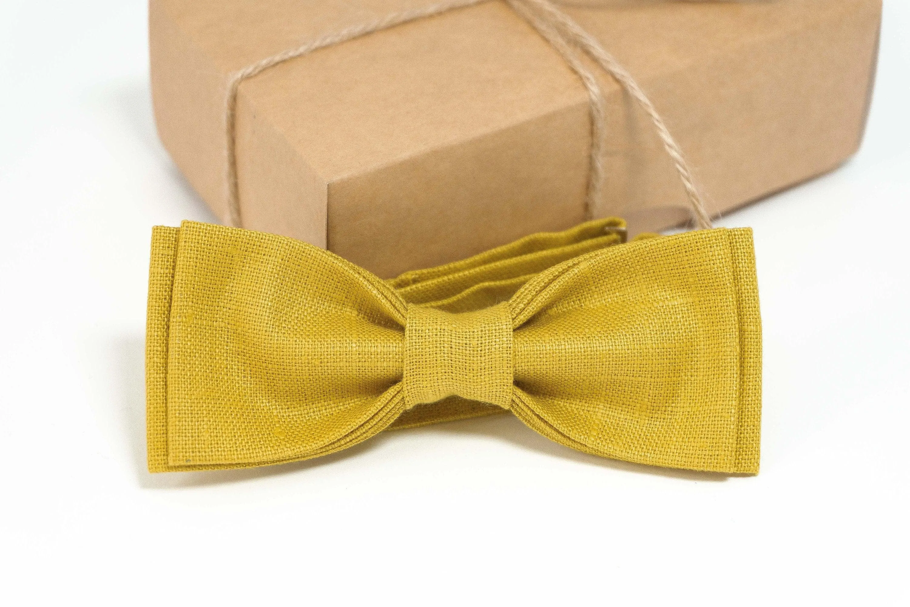 Mustard yellow wedding bow ties for groomsmen | Mustard yellow  baby bow tie