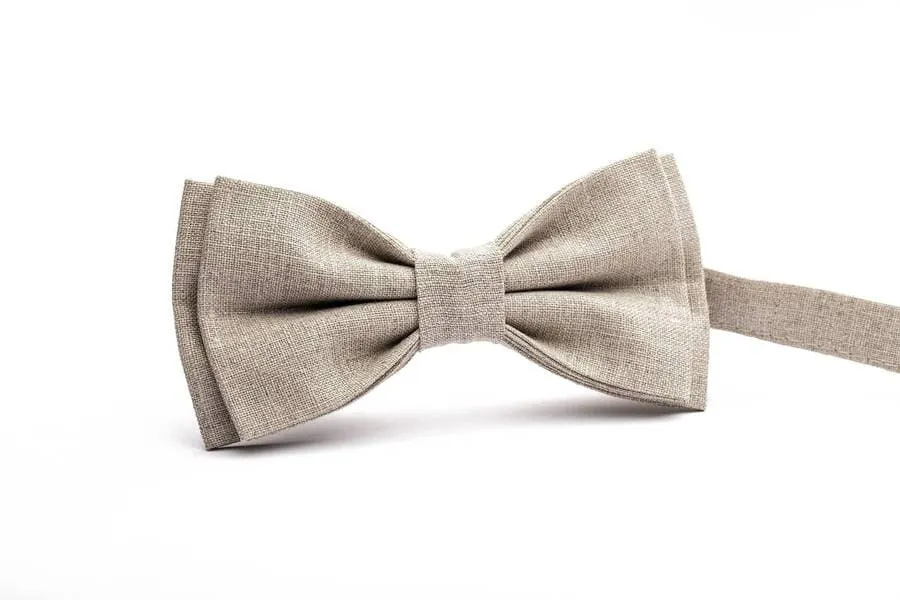 Natural Linen Bow Tie - Versatile and Stylish Accessory for Men