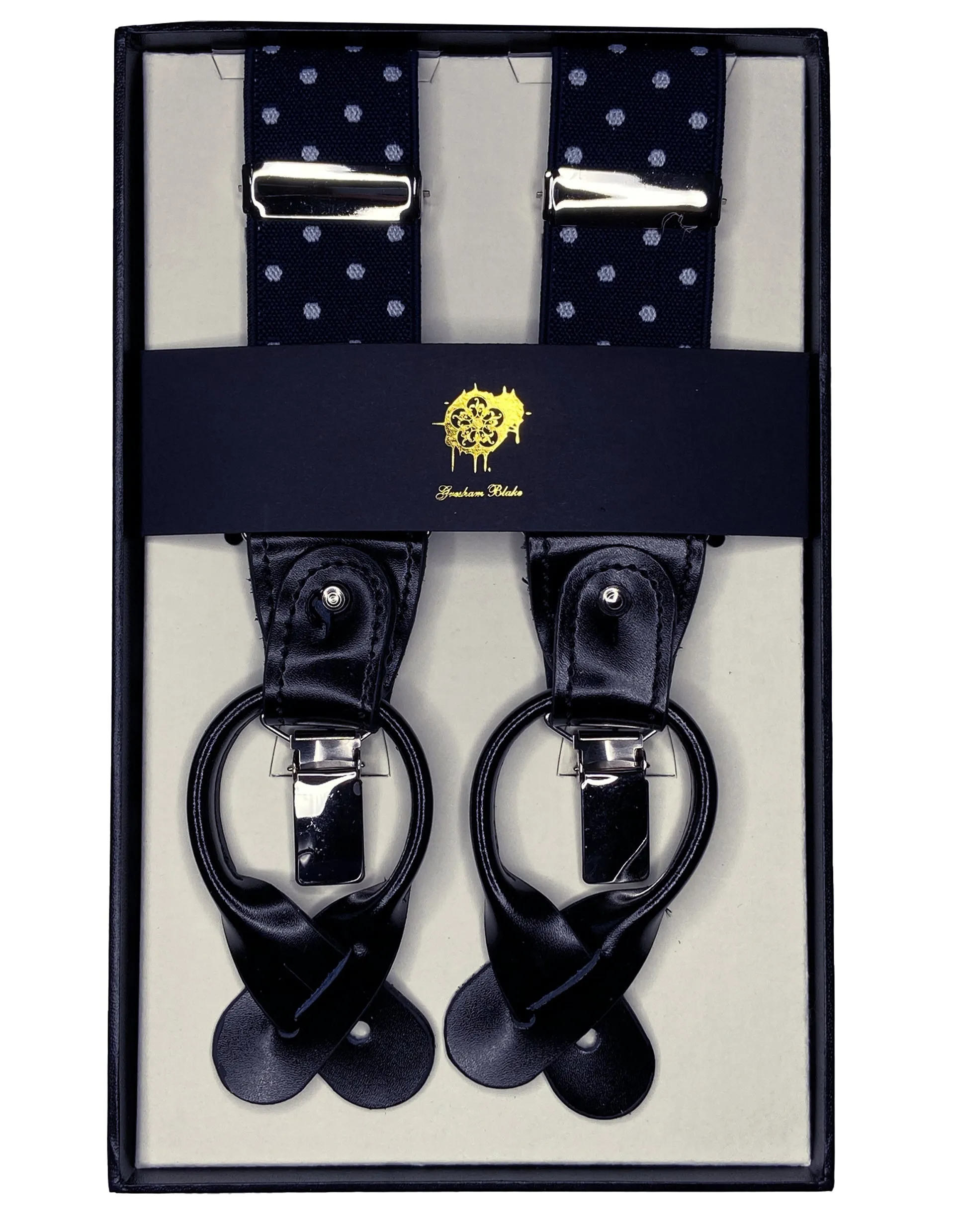 Navy Polka Dot 2 in 1 Braces