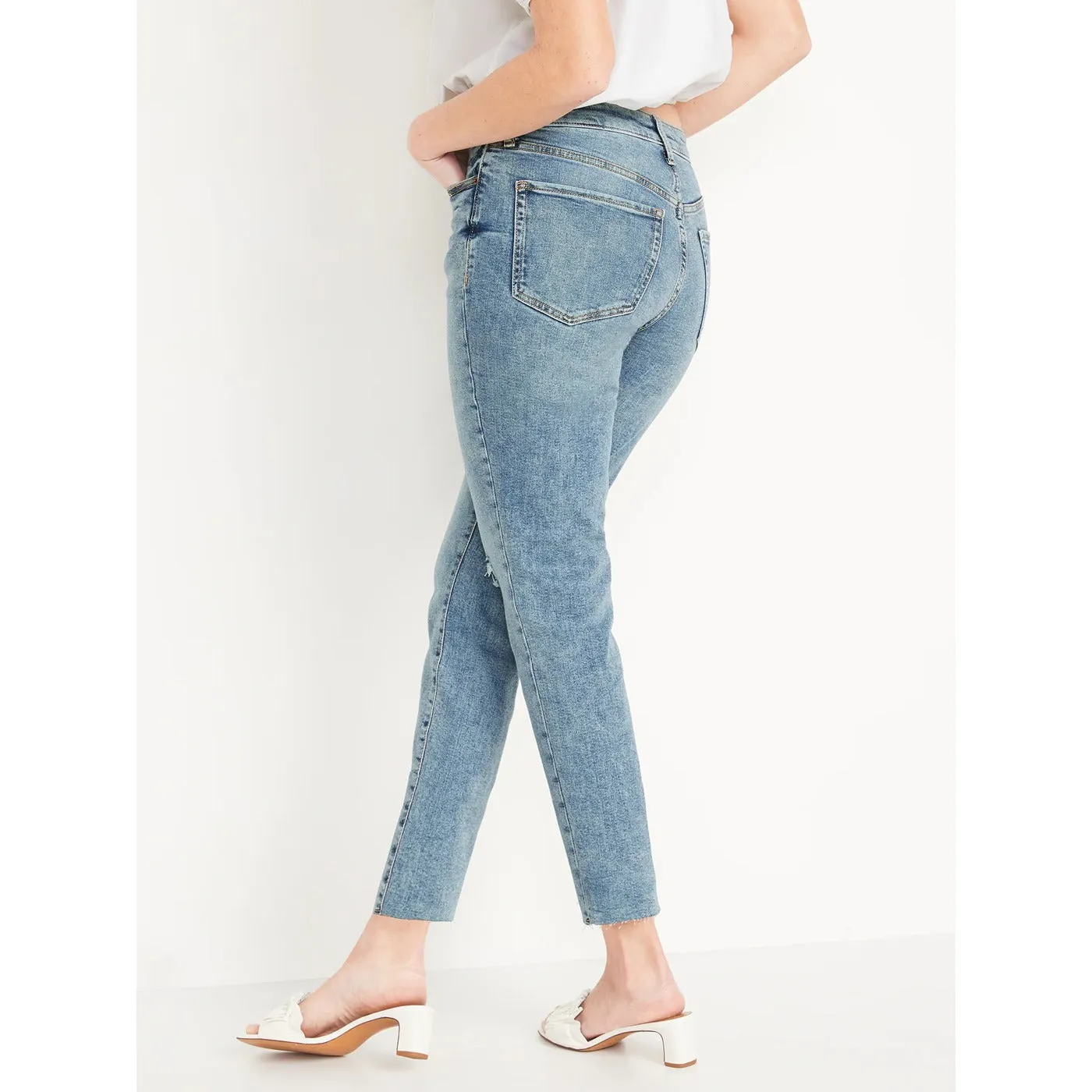 ON High Waisted Cut Off Mom Jeans