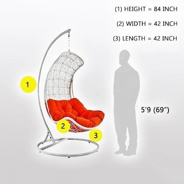 Outdoor furniture Wicker - Swing With Stand - Citrus