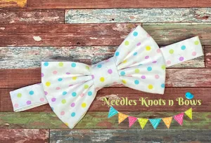 Pastel Dot Bow Tie, Easter, Spring, Baby, Toddler, Men's Bow Tie