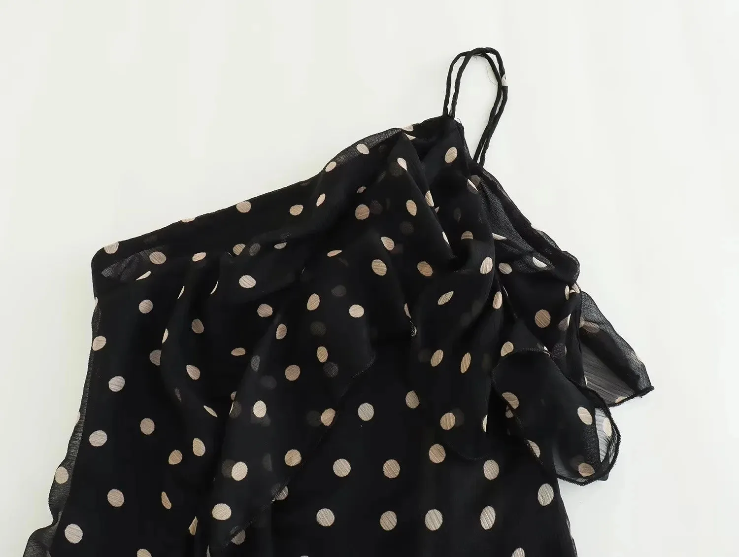 Pre Order:  Single Strap Polka Dots Dress