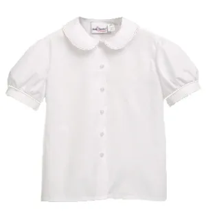 Puffed Sleeve Peter Pan Blouse White