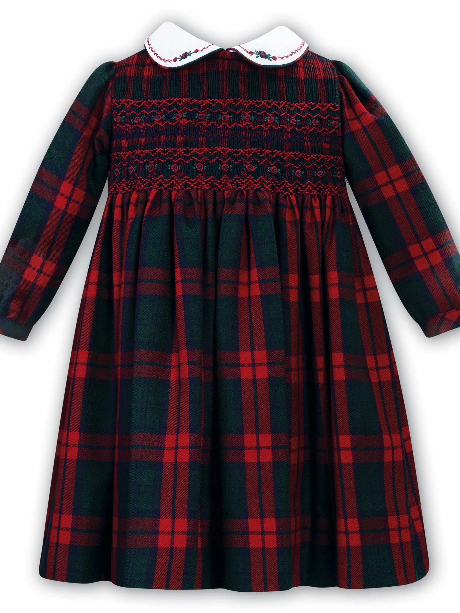 Sarah Louise Red Tartan Hand Smocked Dress