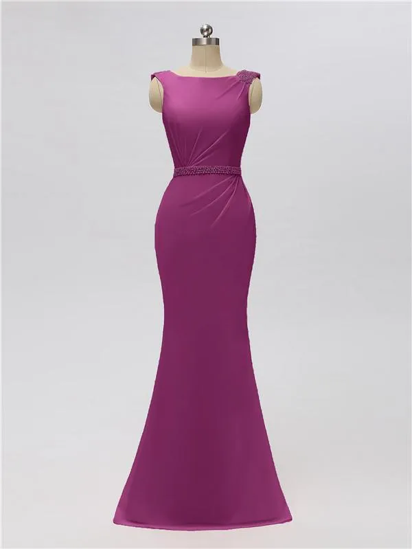 Sleeveless Mermaid Bateau Floor Length Bridesmaid Dresses