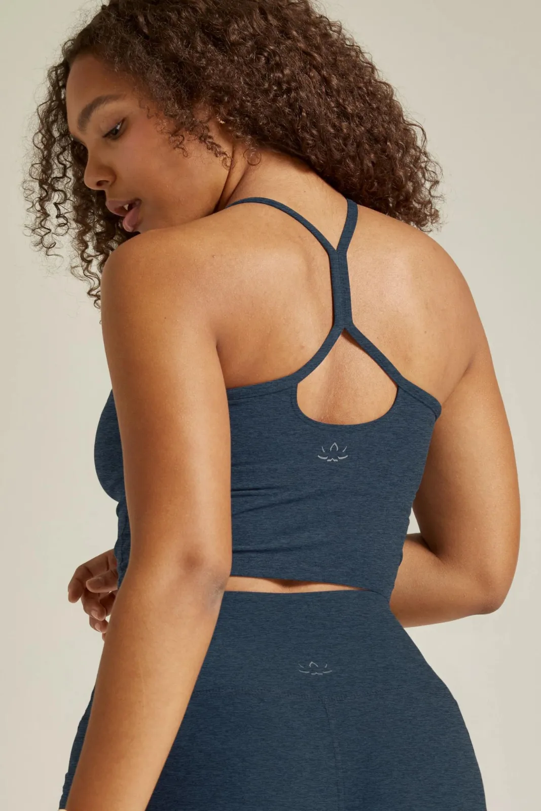 Spacedye Slim Racerback Cropped Tank, Nocturnal Navy