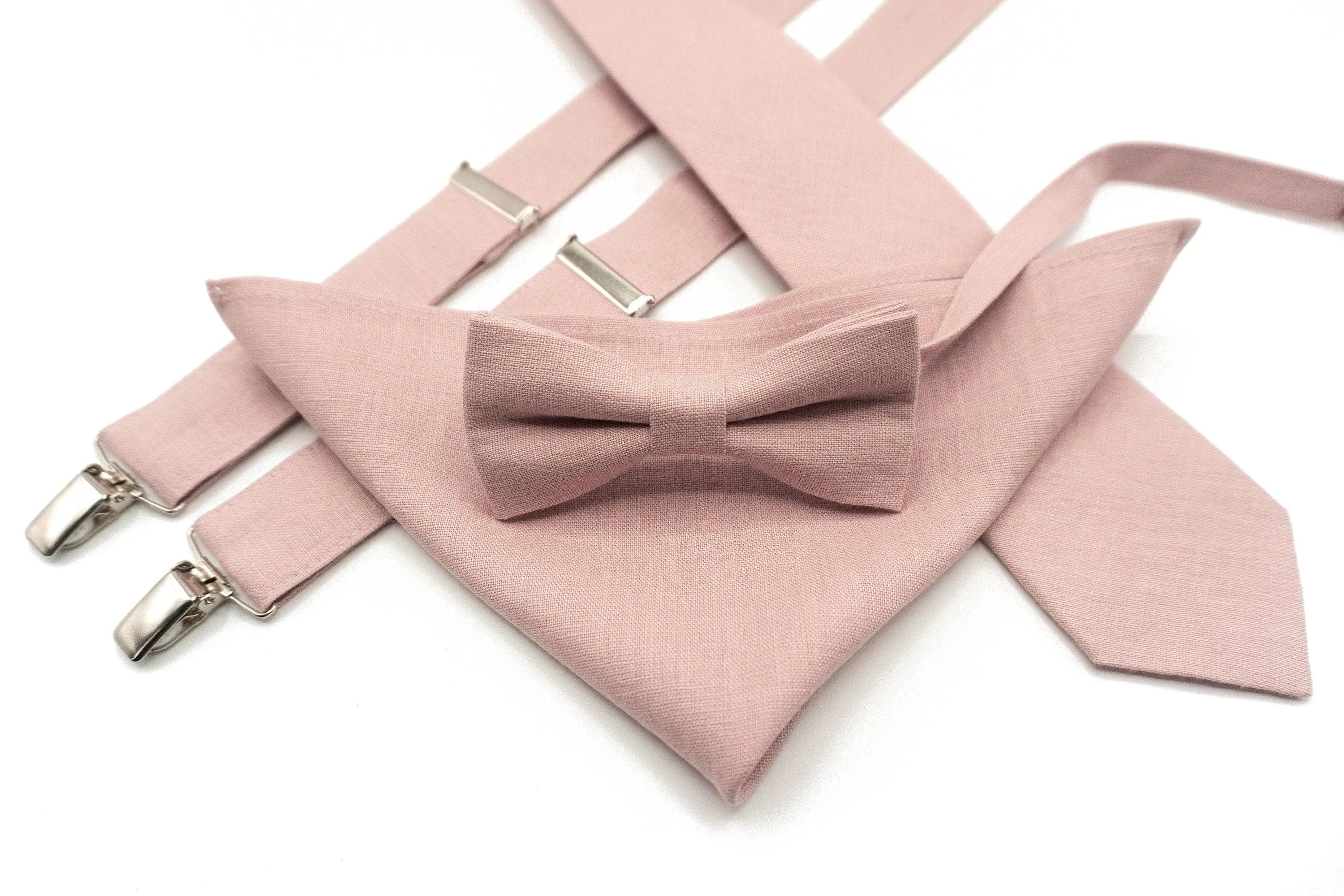 Stylish Dusty Pink Linen Bow Tie for Any Occasion