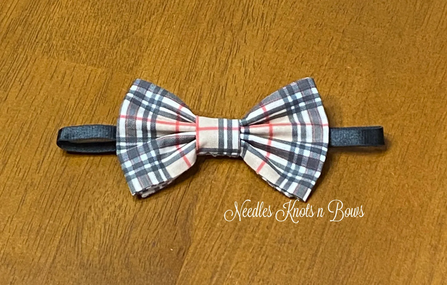 Tan & Black Plaid Bow Tie, Ring Bearer, Groomsmen