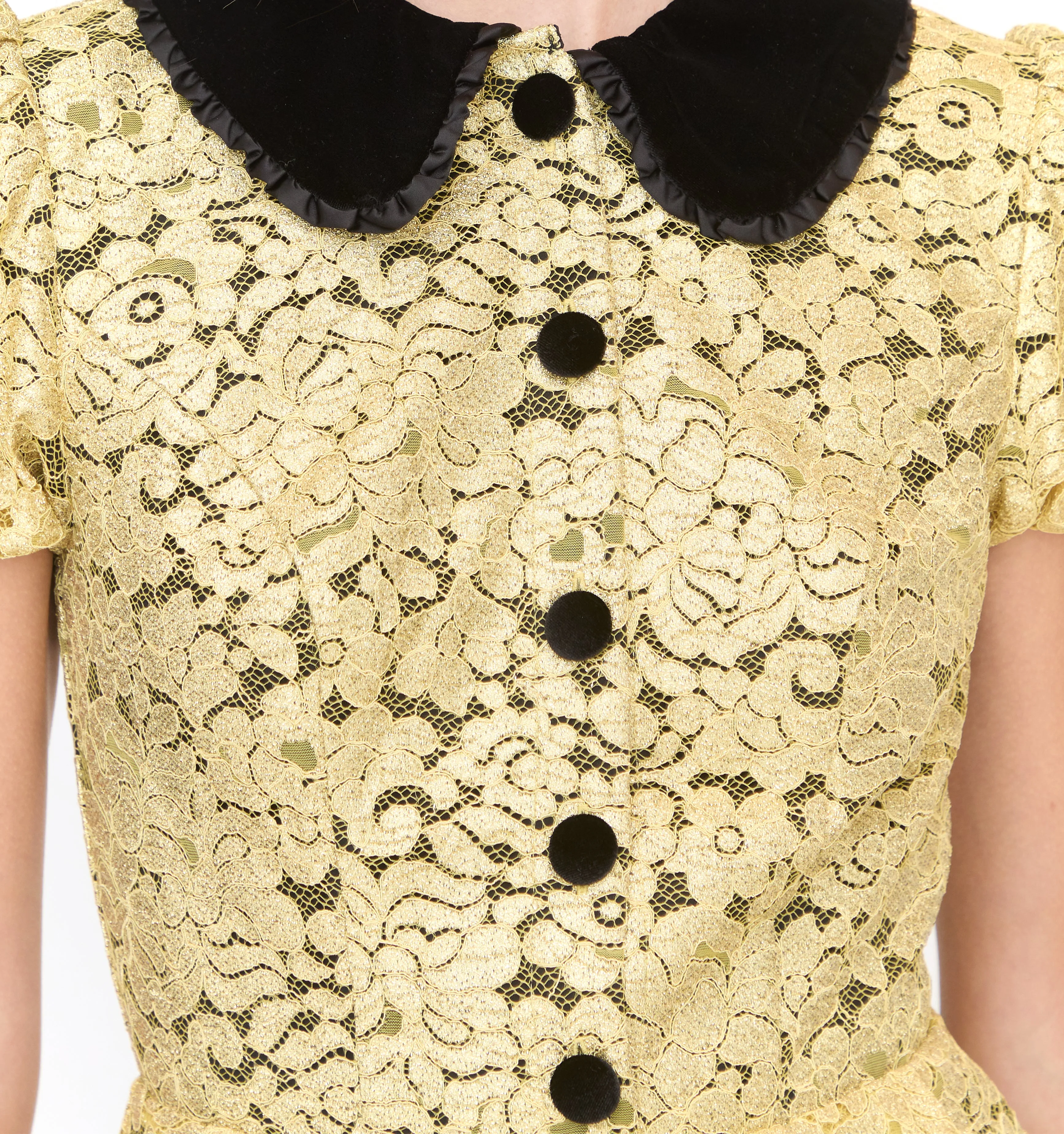 The Celeste Dress - Gold Lace