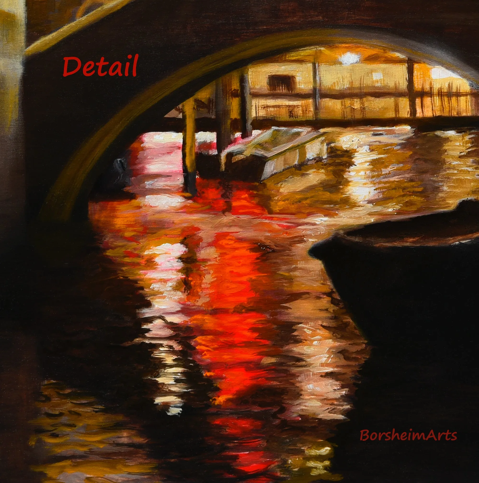 Venezia Venice Fish Market at Night ~ Oil Painting