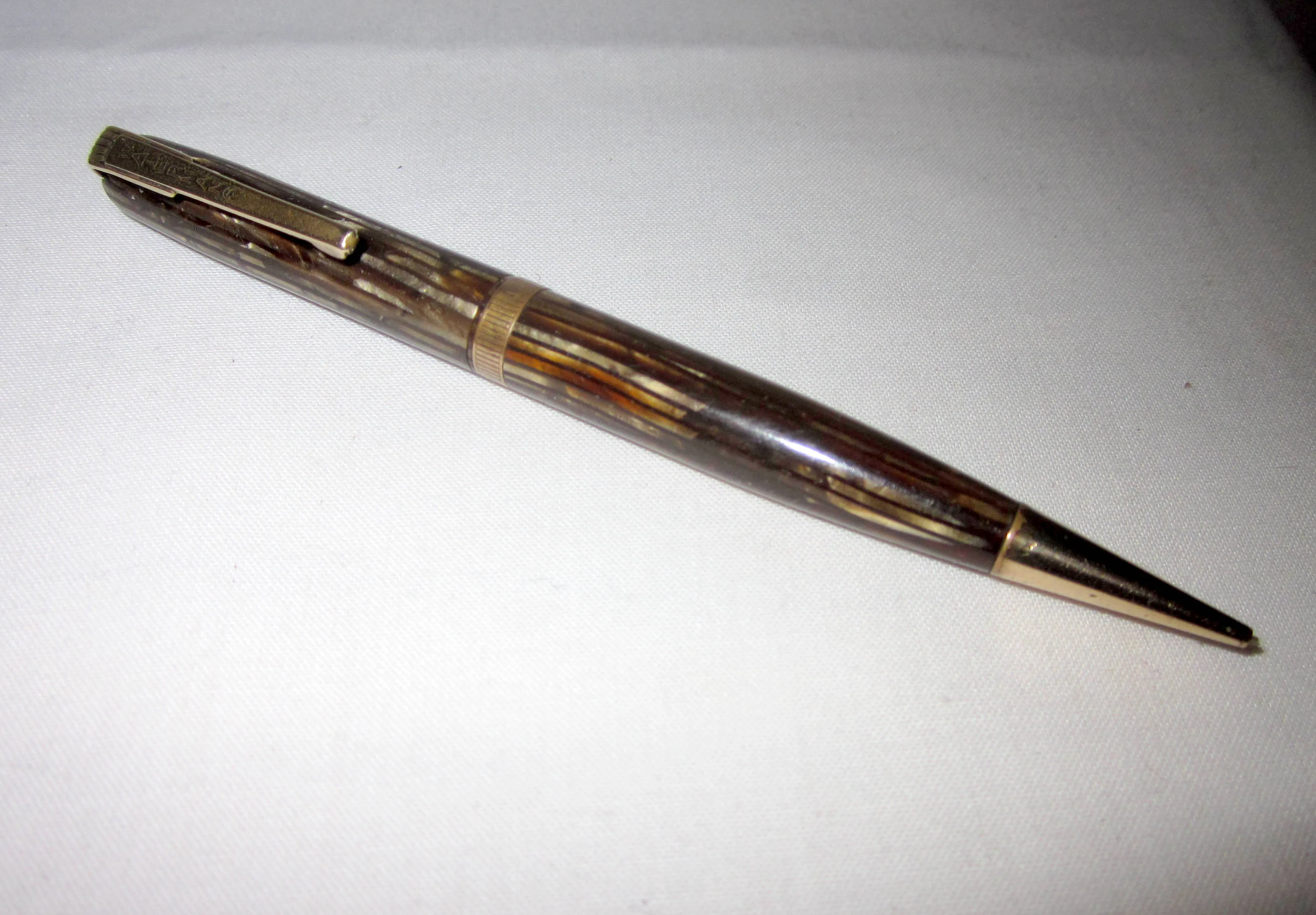 Vintage 1940s Watermans Brown Striped Propelling Pencil