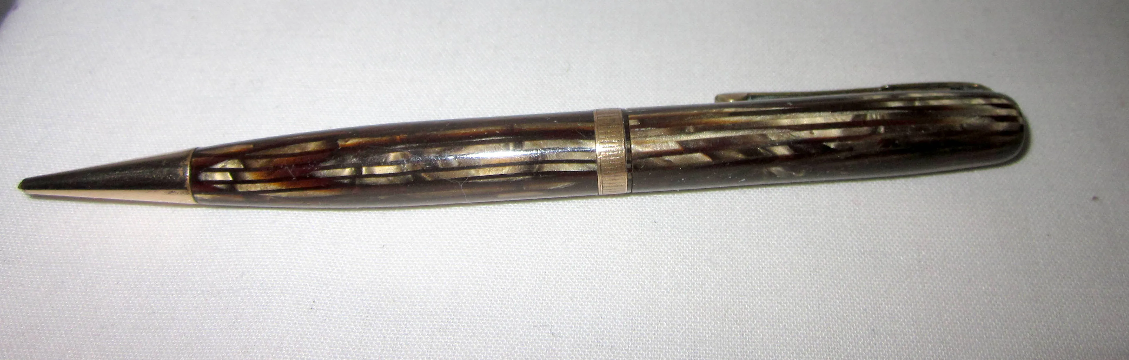 Vintage 1940s Watermans Brown Striped Propelling Pencil