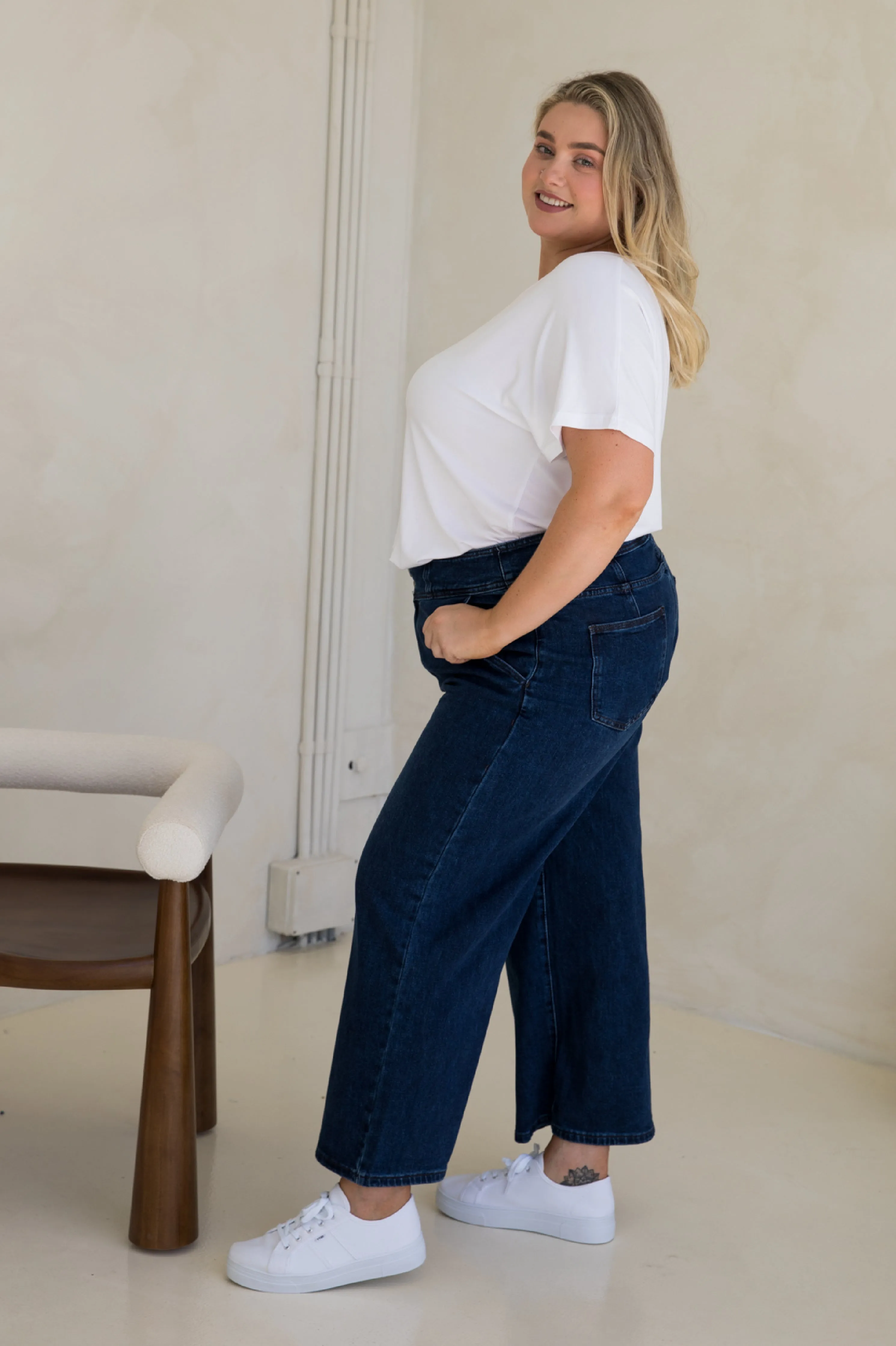 Wide Leg Jean | Dark Denim