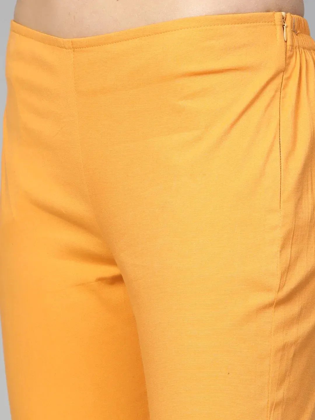 Women Mustard Smart Fit Solid Bottom Flared Trousers