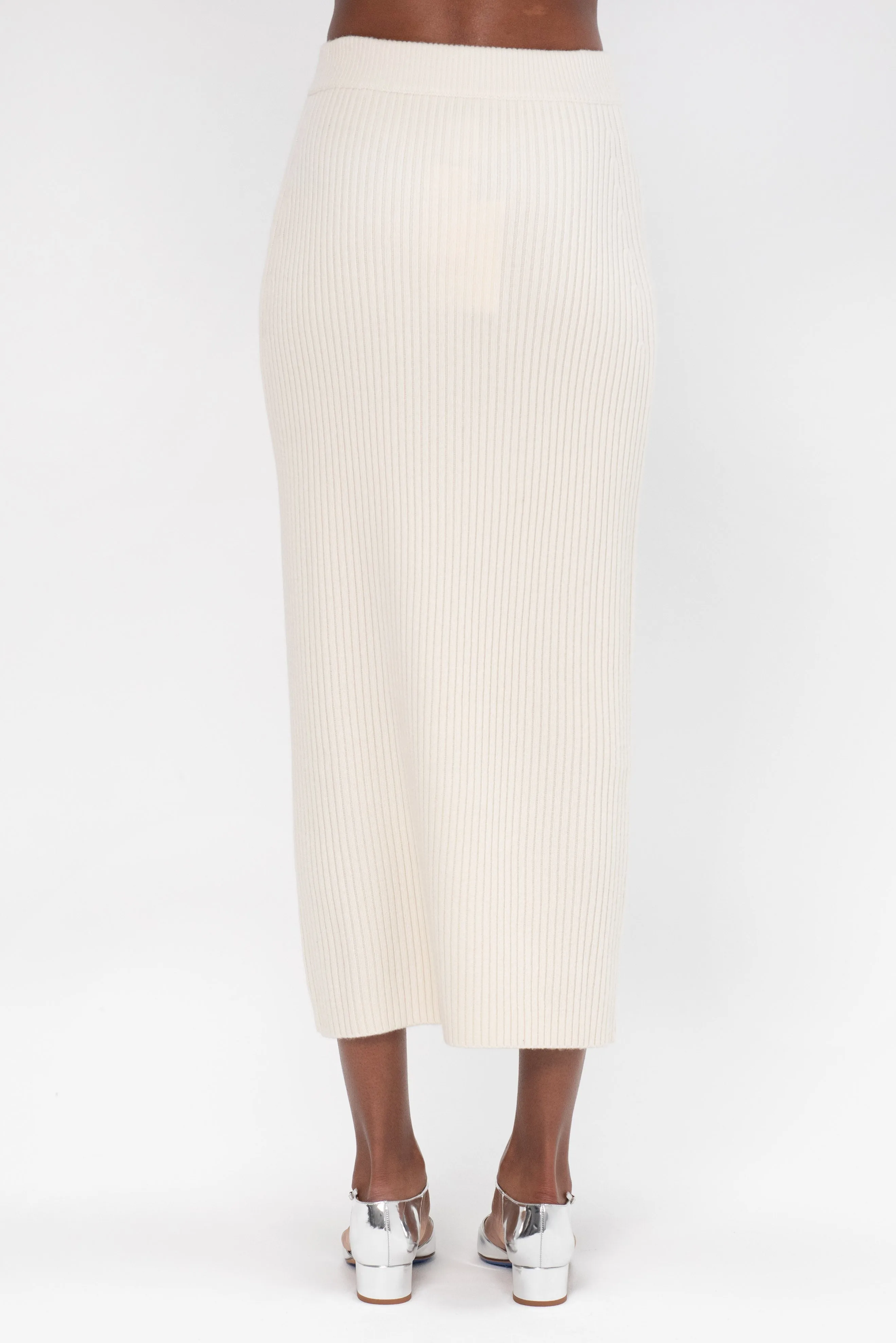 Zip-Up Maxi Skirt, Ivory