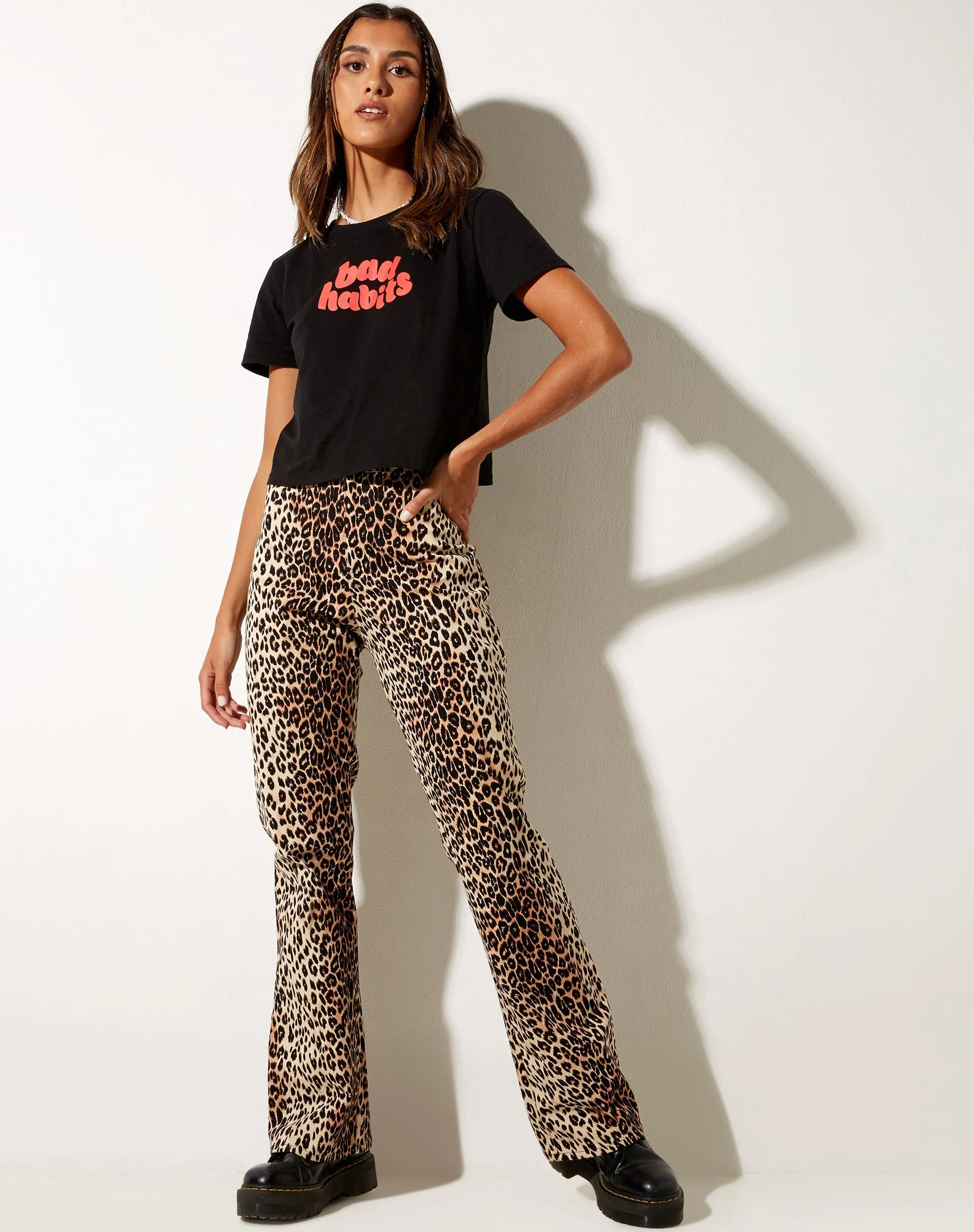 Zoven Flare Trouser in True Leopard