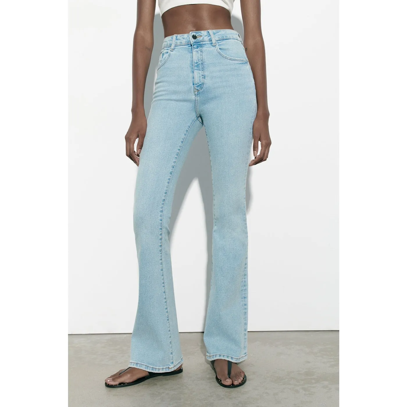 ZR High Waisted Light Blue Flare Jeans